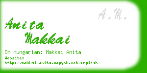 anita makkai business card